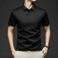 Alviero™ Poloshirt mit Strukturkragen und Flexiblem Gewebe in Schwarz