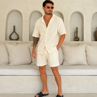 Hampton™ Premium-Strickset mit Resortkragen in Weiß