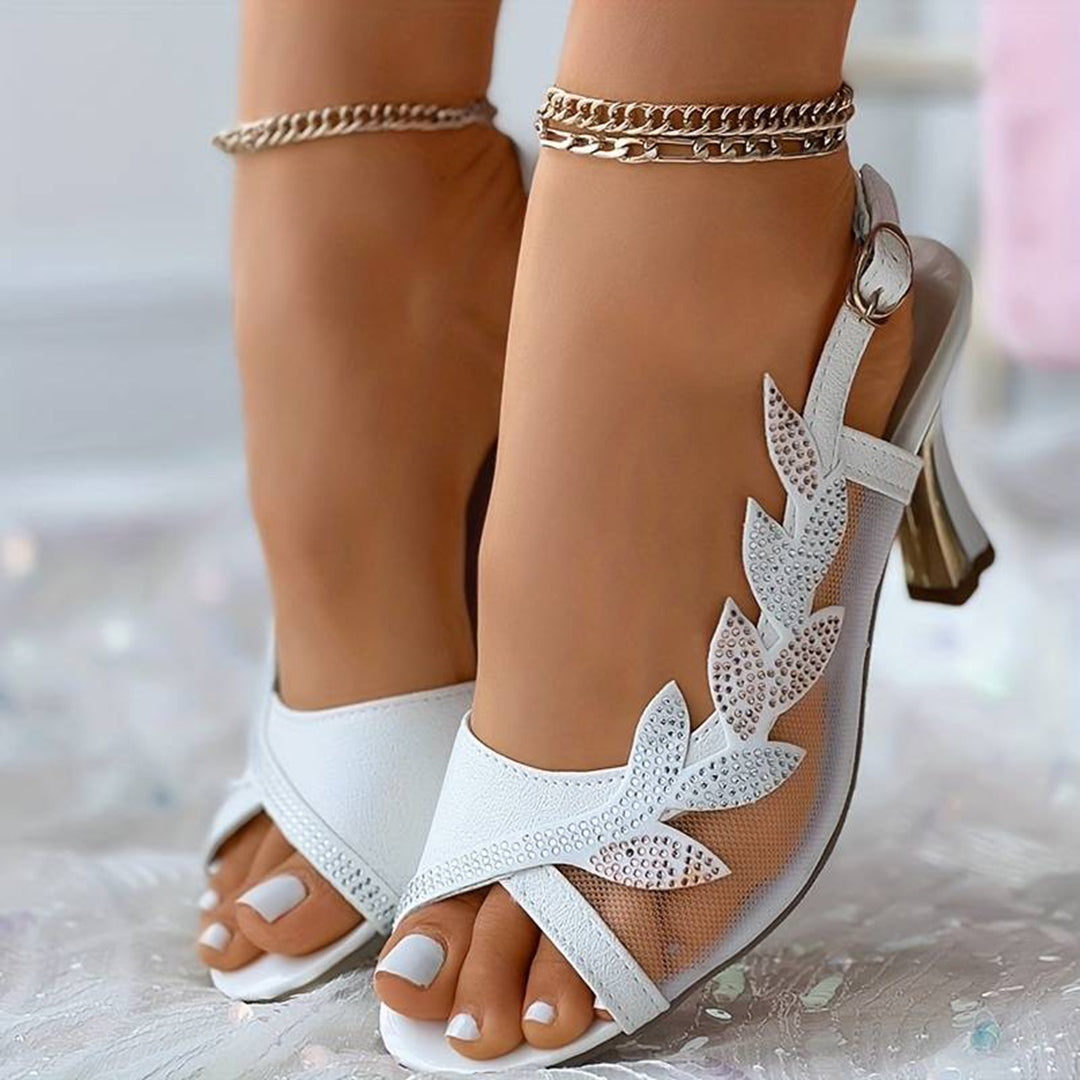 Johanna - Elegante Damen-Sandalen mit Mesh und hohen Absätzen