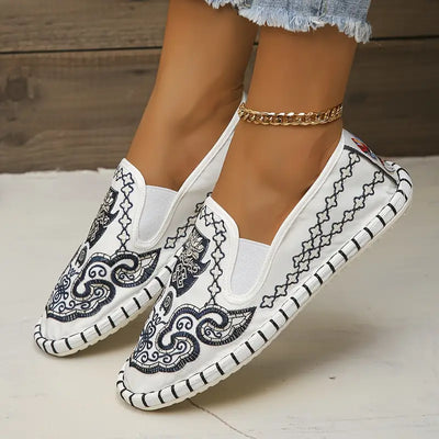 Tribaly | Tribal Style flache Schuhe, Casual Slip-On Canvas Schuhe