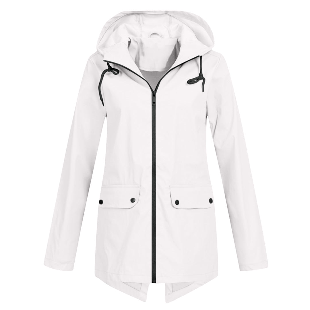 Stylische Leichte Regenjacke mit Kapuze und Reissverschluss für Damen | Ideal für den Winter