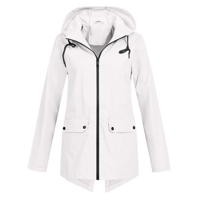 Stylische Leichte Regenjacke mit Kapuze und Reissverschluss für Damen | Ideal für den Winter
