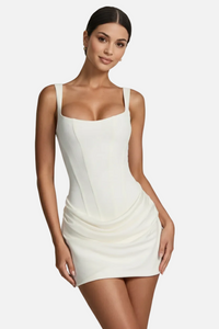 Sigrid | Damen Elegantes Mini Abendkleid in Weiß