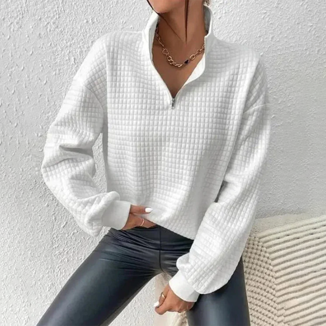 Modischer Pullover mit Reißverschluss für einen geschmeidigen Look