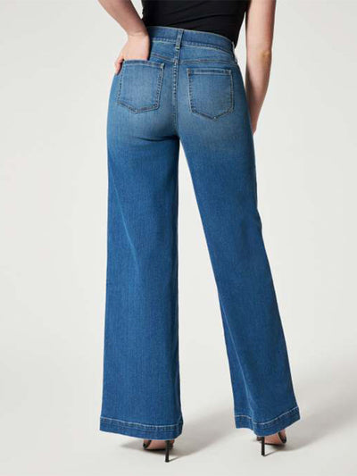 Damen-Jeans im Denim-Stil mit weitem Bein