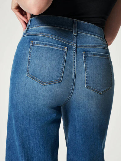 Damen-Jeans im Denim-Stil mit weitem Bein