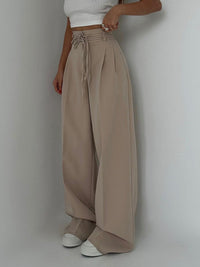 Johanna | Damen Wide Leg Hose Elegant Fließend Modern Business Trend in Beige