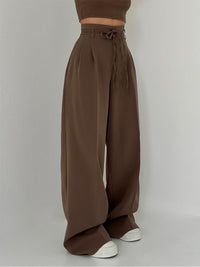 Johanna | Damen Wide Leg Hose Elegant Fließend Modern Business Trend in Kaffee