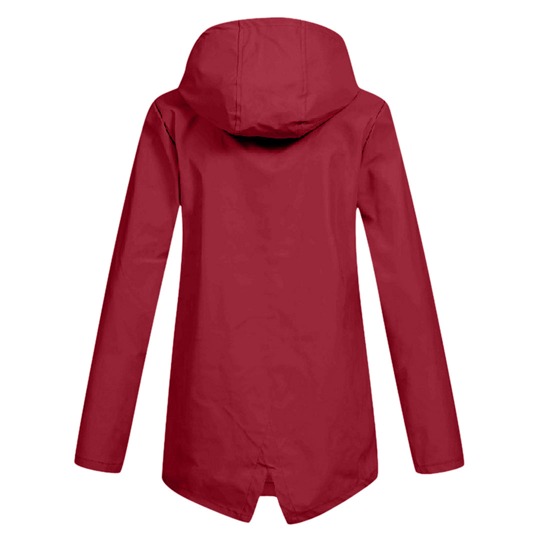 Stylische Leichte Regenjacke mit Kapuze und Reissverschluss für Damen | Ideal für den Winter