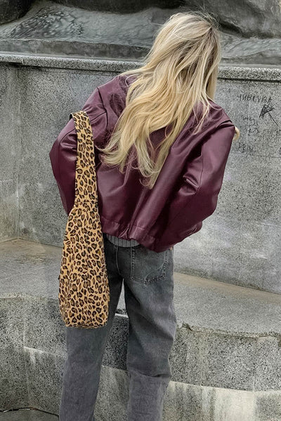 Fudus | Weinrot Pu Jacke Mit Reißverschluss