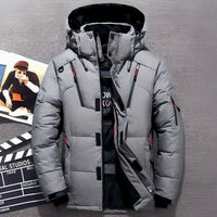Winterjacke Damen Gefütterte Kapuzenjacke mit Reißverschlusstaschen für kalte Tage in Grau