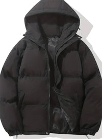 Winterjacke Damen Gesteppt Pufferjacke Warme Outdoorjacke mit Stehkragen in Schwarz