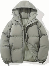 Winterjacke Damen Gesteppt Pufferjacke Warme Outdoorjacke mit Stehkragen in Grau