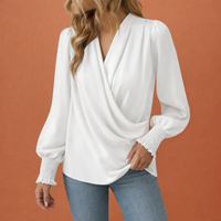 Wickelbluse mit V-Ausschnitt für Damen | Rianne in Weiß