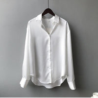 Élise | Damen Seidenbluse Klassisch Luxuriös Elegant Business Zeitlos in Weiß