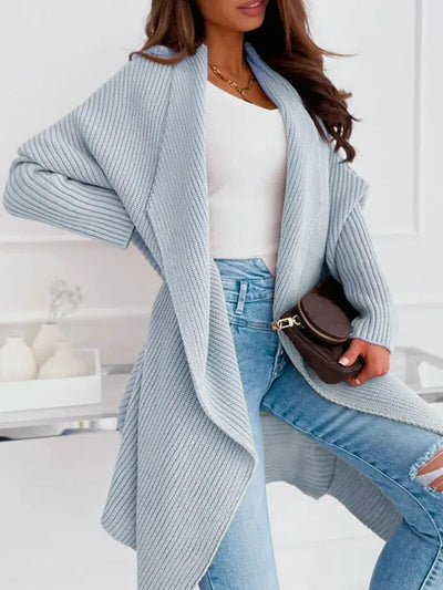 Gestrickte Strickjacke Langer lockerer Mantel für Frauen