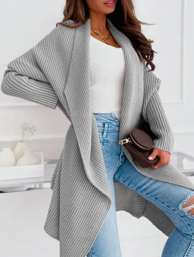Gestrickte Strickjacke Langer lockerer Mantel für Frauen