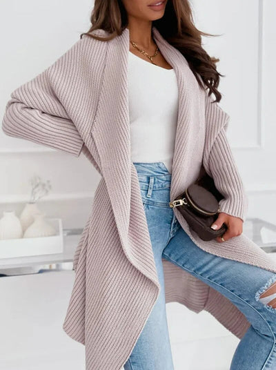Gestrickte Strickjacke Langer lockerer Mantel für Frauen