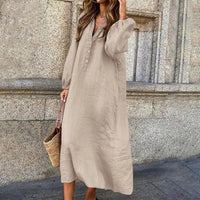 Luna™ - Langärmeliges Midikleid (1+1 GRATIS) in Khaki