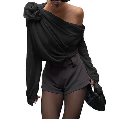 Kerassi | Chiffonbluse aus Geblümtem Netz für Damen