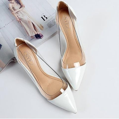 Fudus | Damen Pumps PVC Transparent High Heels Sexy Spitzen Schuhe