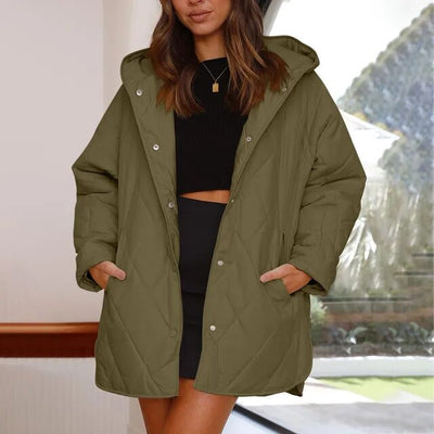 Women's Winter Diamond Steppjacke mit Kapuze