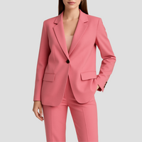 Véronique | Damen Sommer Anzug Tailliert Elegant Business Leicht Modern in Rosa