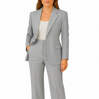 Véronique | Damen Sommer Anzug Tailliert Elegant Business Leicht Modern in Grau