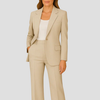 Véronique | Damen Sommer Anzug Tailliert Elegant Business Leicht Modern in Beige