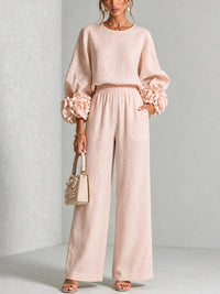 Rosalie | Damen Zweiteiler mit weiten Hosen in Blumen