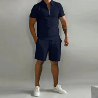 Magnus | Herren Polo Shorts Set in Dunkelblau