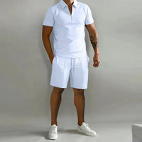 Magnus | Herren Polo Shorts Set in Weiß