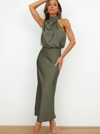 Margaux | Damen Cocktailkleid Schick Event Elegant Feminin Festlich in Armeegrün