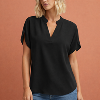 Elegante luftige Bluse für Damen mit schmeichelhaftem Schnitt | Maud in Schwarz