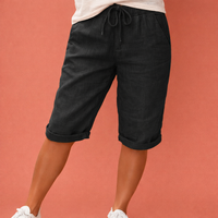 Bequeme Baumwollshorts für Damen mit eleganter Passform | Liora in Schwarz