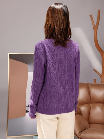 Bequemer Wollpullover aus Strick mit Langen Ärmeln für Damen | Ideal für den Winter
