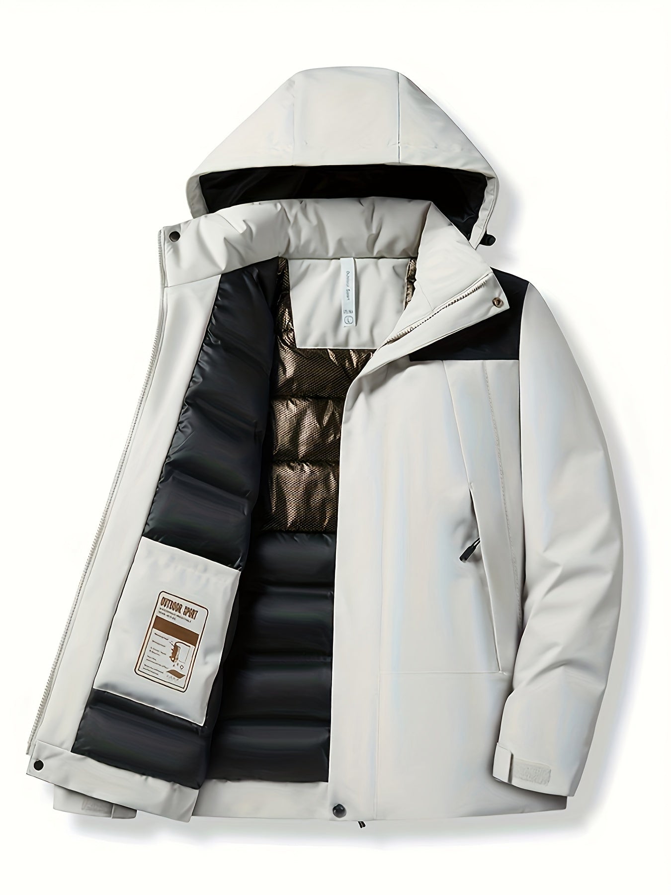 Thermische Winddichte Kapuzen Winterjacke mit Reissverschlusstasche für Damen | Ideal für den Winter