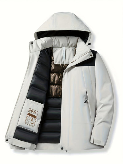 Thermische Winddichte Kapuzen Winterjacke mit Reissverschlusstasche für Damen | Ideal für den Winter