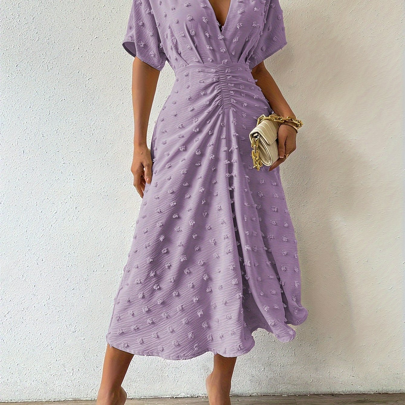 Mazi | Stilvolles Plisseekleid mit Rüschen