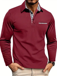 Kai | Lässiges Langarm-Poloshirt in Rot