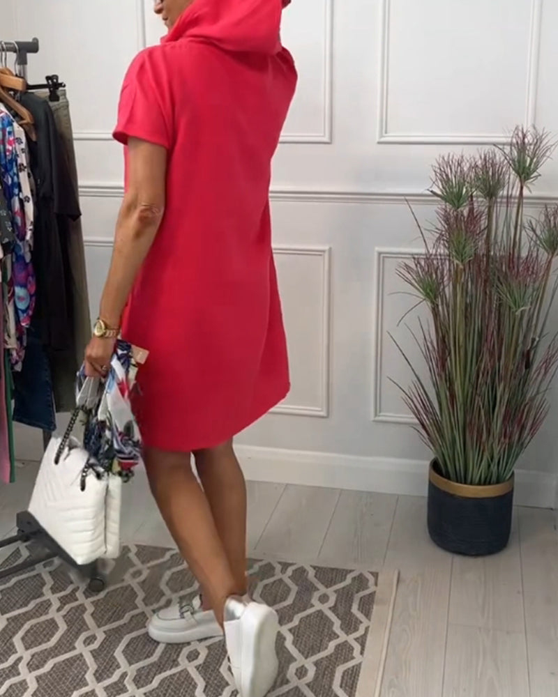 Fudus | Freizeitkleid Mit Kurzen Ärmeln Und Kapuze