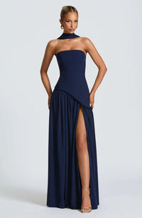 Elfriede | Brautmutterkleid ärmelloses A-Linien Maxi-Abendkleid mit Beinschlitz in 1