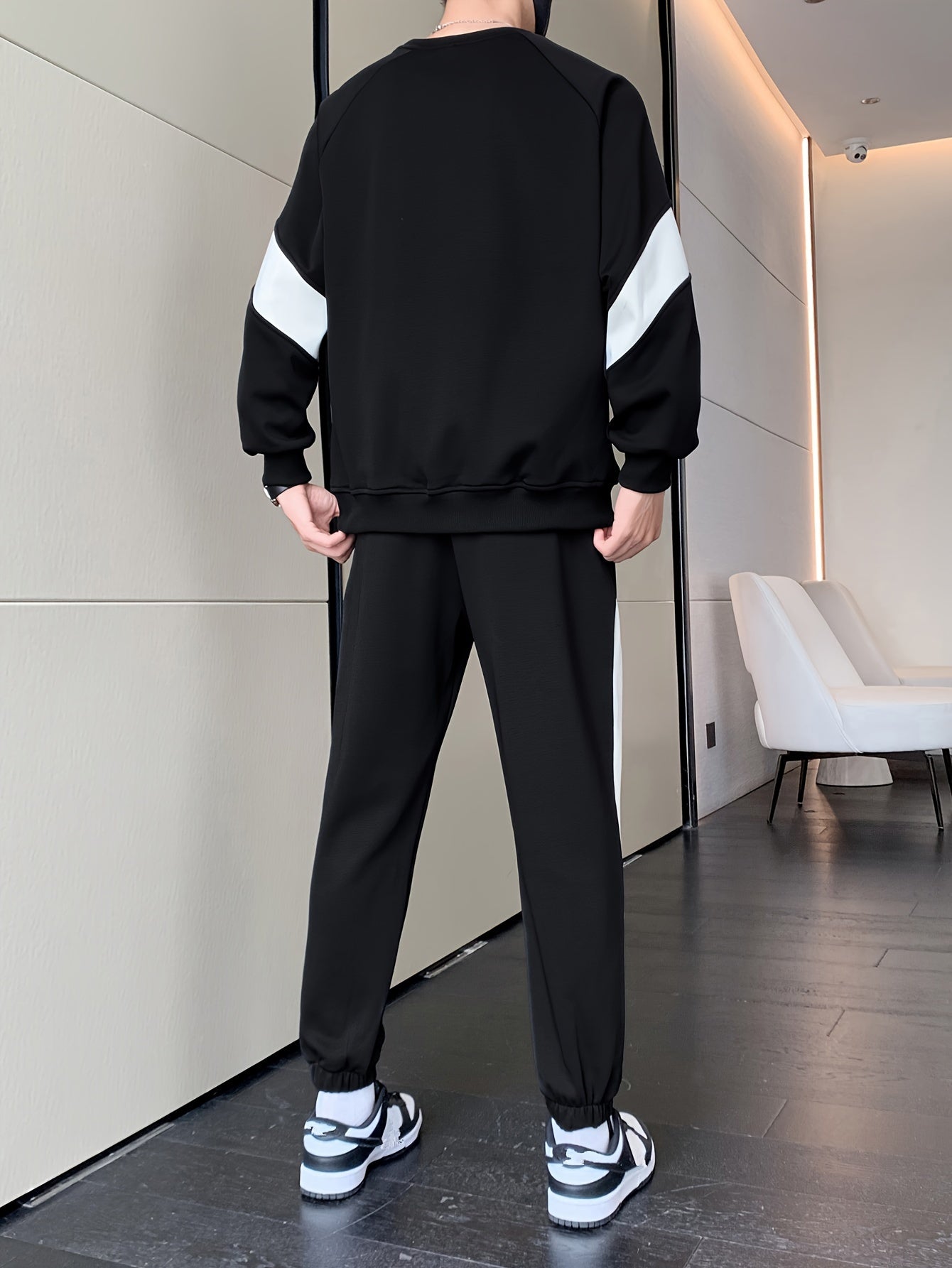 Lässiger Leichter Bequemer Baumwolle Trainingsanzug mit Jacke und Kordelzughose für Herren | Perfekt für Outdoor-Aktivitäten