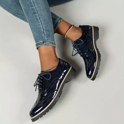 Fudus | Lackschuhe Im Oxford Stil Mit Klobiger Sohle Für Damen