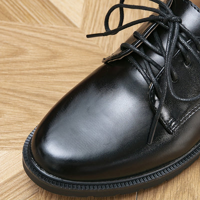 Fudus | Black Orthopedic Lace-Up Shoes for Women