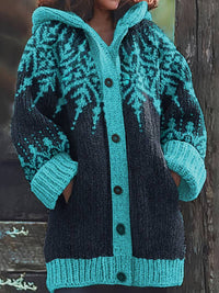 Hadassah - Eleganter Wintermantel Aus Stoff in Oversize Passform in Türkis