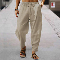 Titus - Bequeme Hose mit Kordelzug in Beige
