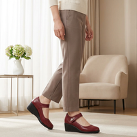 Lydia | Damen Wedge Mary Jane Schuhe in Rot