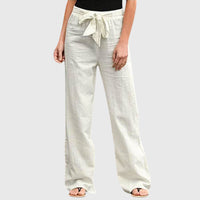 Amalia | Damen Hose Leicht Modern Chic Elegant Alltag Business in Weiß