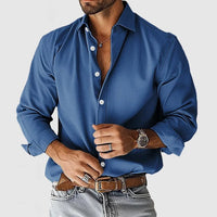 Adrian | Herren Hemd Klassisch Elegant Business Casual Zeitlos Stil in Blau